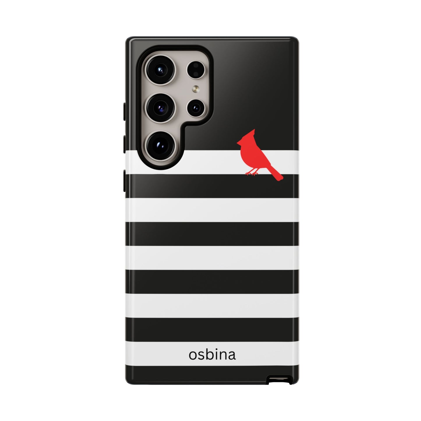 osbina | Redbird Edition Thinking of You Phone Case Black & White Stripe | Inspired By Collection