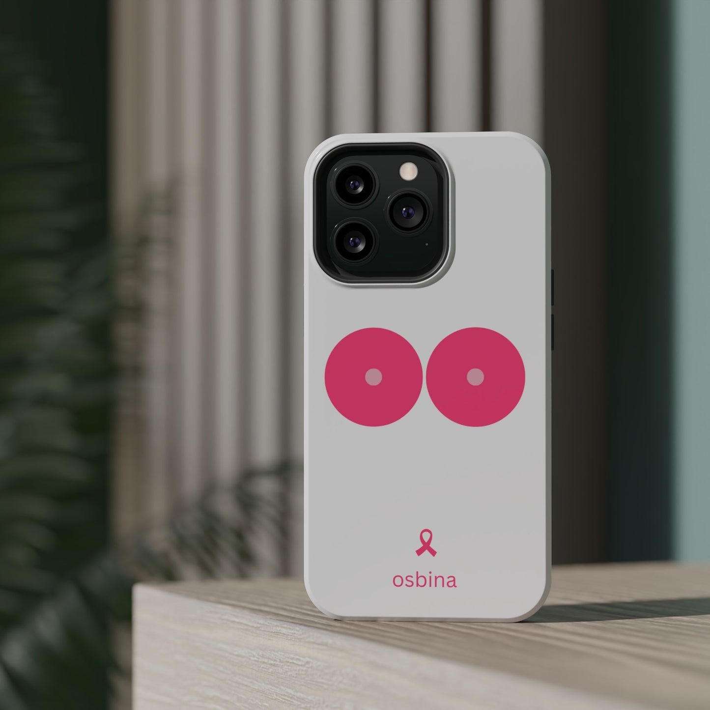osbina | MagSafe compatible for iPhone | Limited Edition The Check Your Tatas Case in Light Pink + Soft Pink + Hot Pink | The Pink October Collection | Inspired By