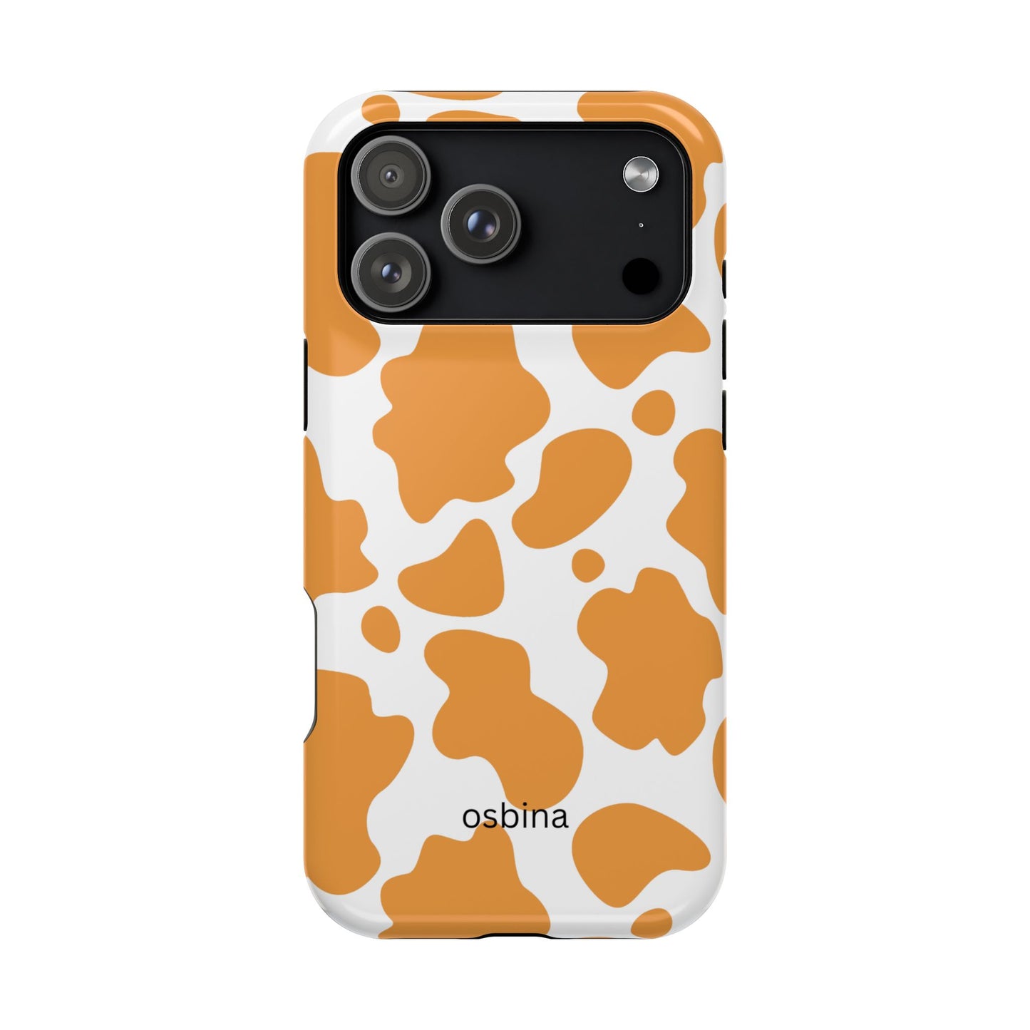 osbina | MagSafe Compatible for iPhone | Holy Cow, It’s Chic — The Orange Cow Print Case | The Season Collective