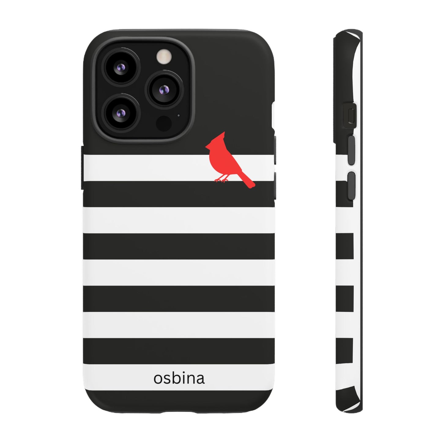 osbina | Redbird Edition Thinking of You Phone Case Black & White Stripe | Inspired By Collection