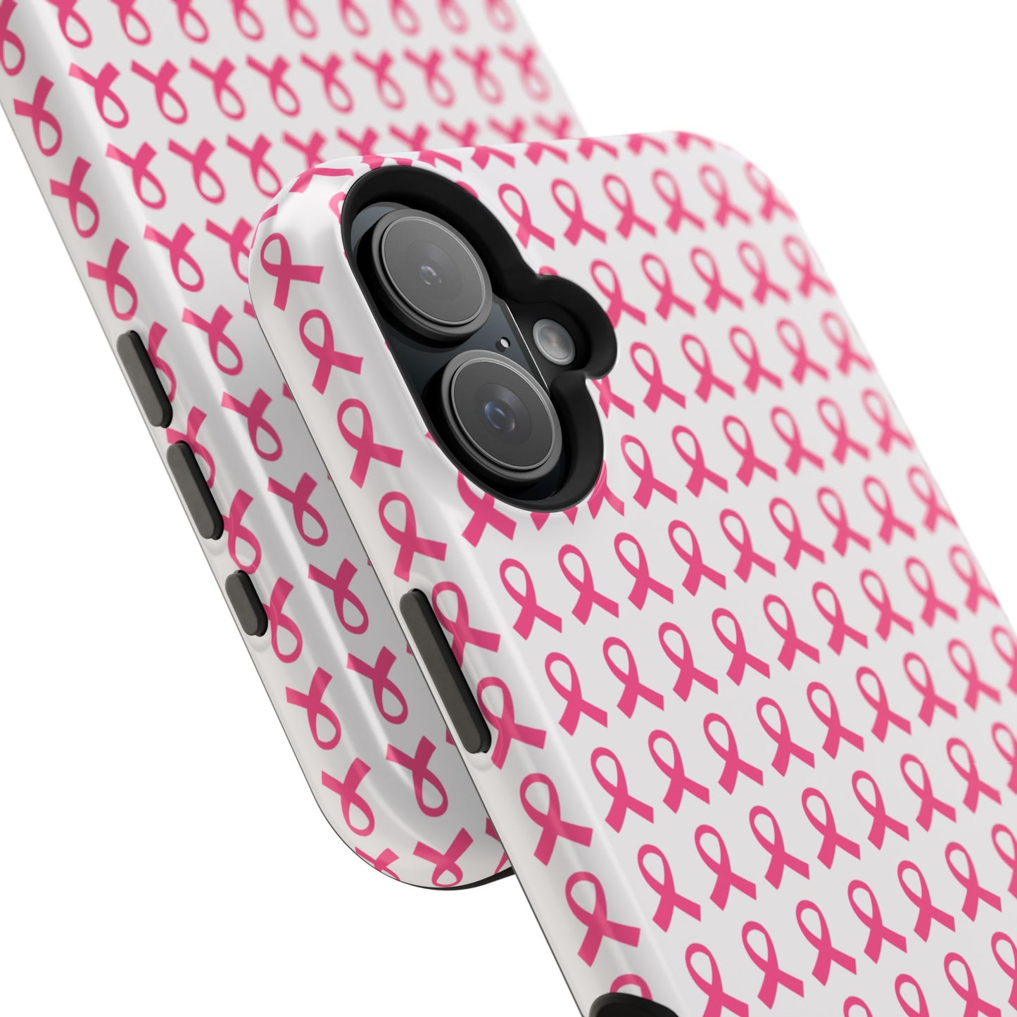 osbina | MagSafe compatible for iPhone | Limited Edition The Side By Side Pink Ribbons Case in Light Pink + Soft Pink + Hot Pink | The Pink October Collection | Inspired By