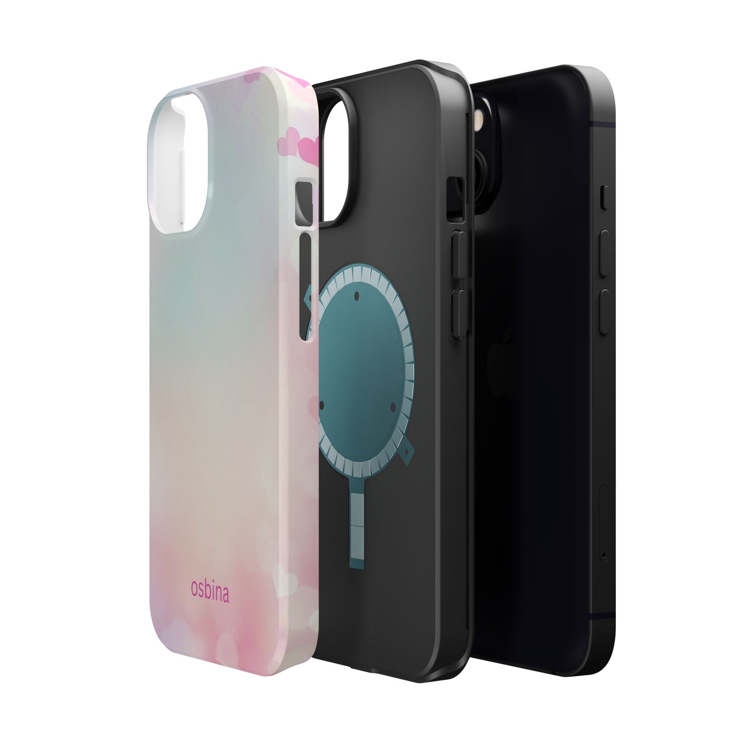 osbina | MagSafe compatible for iPhone | The Cotton Candy Hearts Case | YAYOU Collection Supporting Shine Like Sable