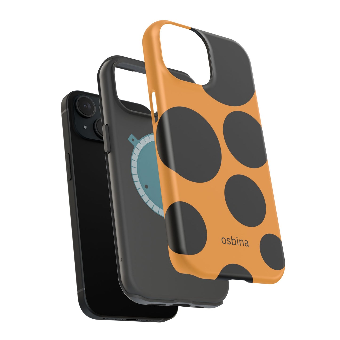 osbina | MagSafe Compatible for iPhone | The Bubble Statement Case in Orange + Black | The Season Collective
