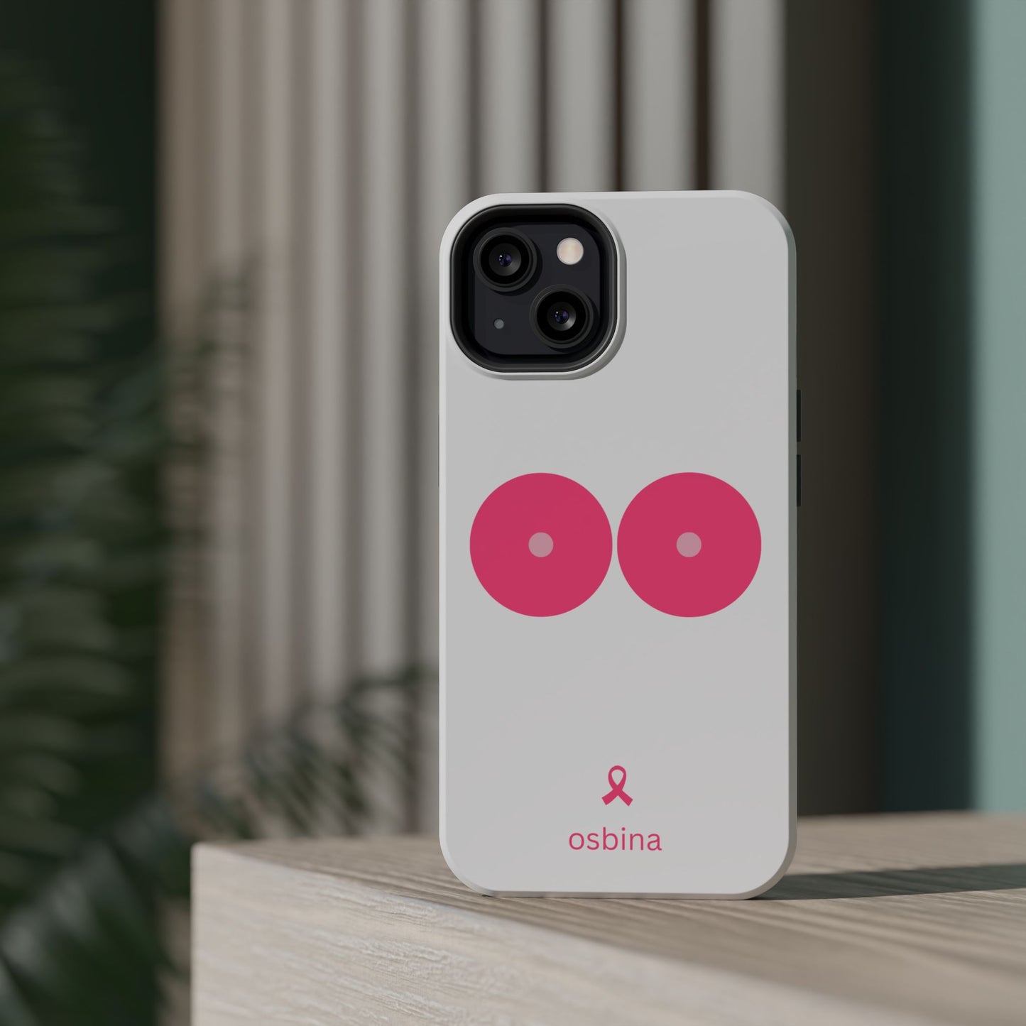 osbina | MagSafe compatible for iPhone | Limited Edition The Check Your Tatas Case in Light Pink + Soft Pink + Hot Pink | The Pink October Collection | Inspired By