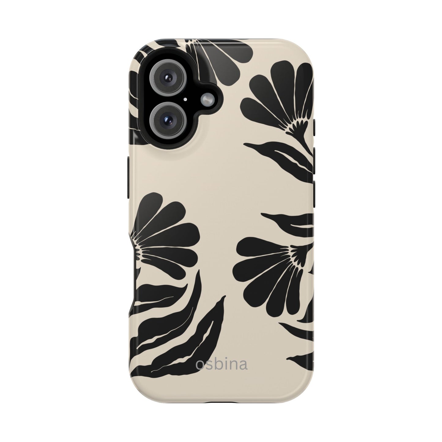 osbina | MagSafe compatible for iPhone | Obsidian Bloom Flower Phone Case | Modern Muse Collection