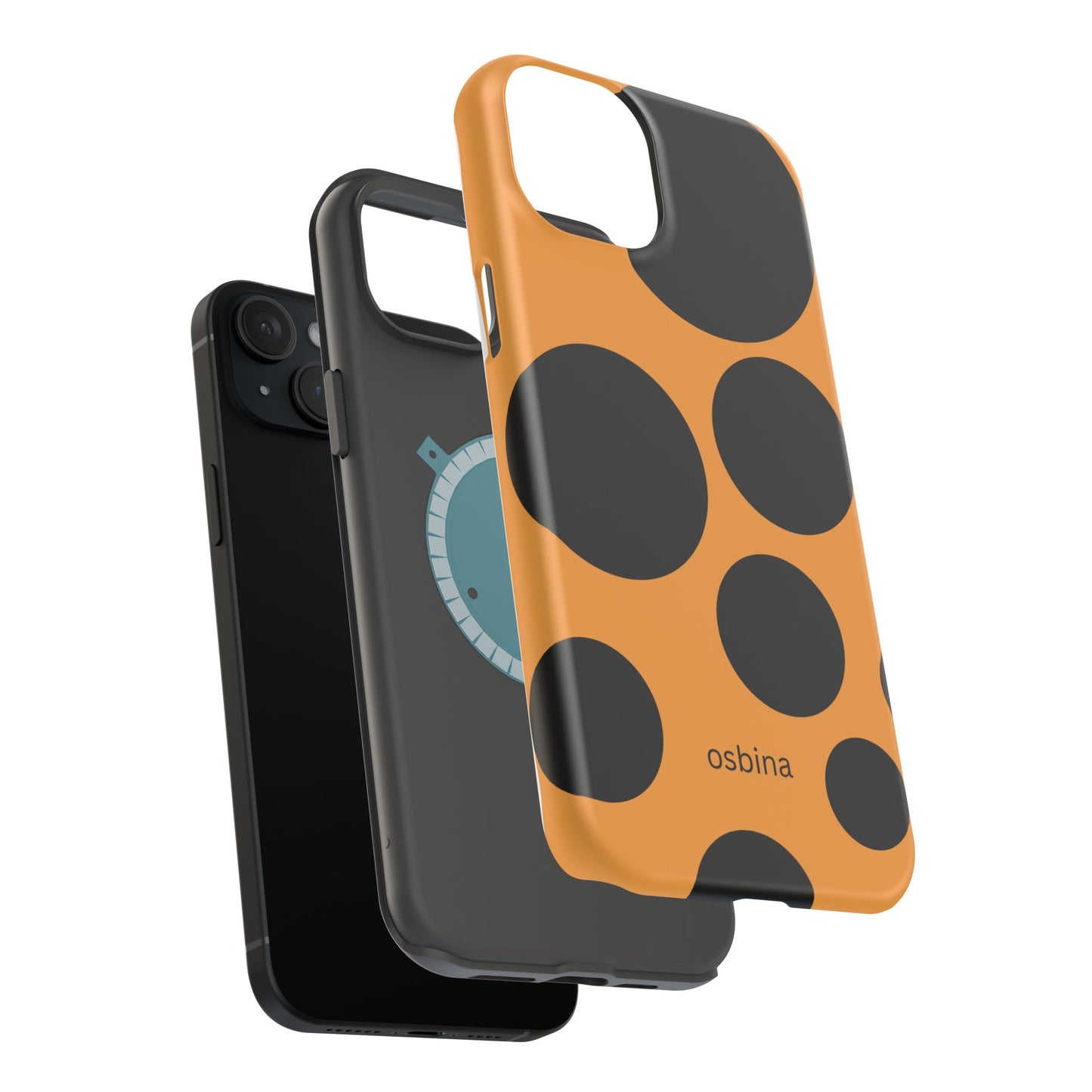 osbina | MagSafe Compatible for iPhone | The Bubble Statement Case in Orange + Black | The Season Collective