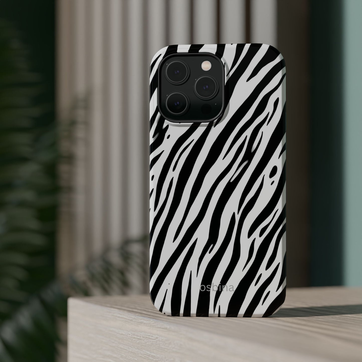 osbina | MagSafe Compatible for iPhone | The Bengal Bold Stripe Case in White + Black | The Season Collective