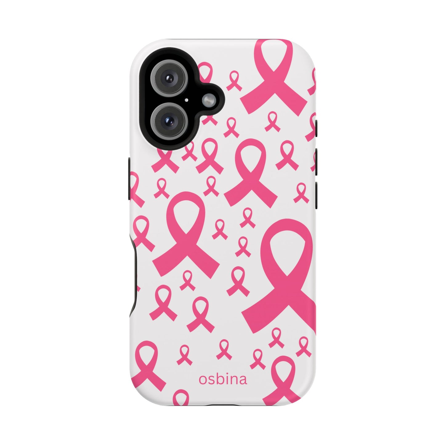 osbina | MagSafe compatible for iPhone | Limited Edition Strength in Ribbons Case in Light Pink + Soft Pink + Hot Pink | The Pink October Collection | Inspired By