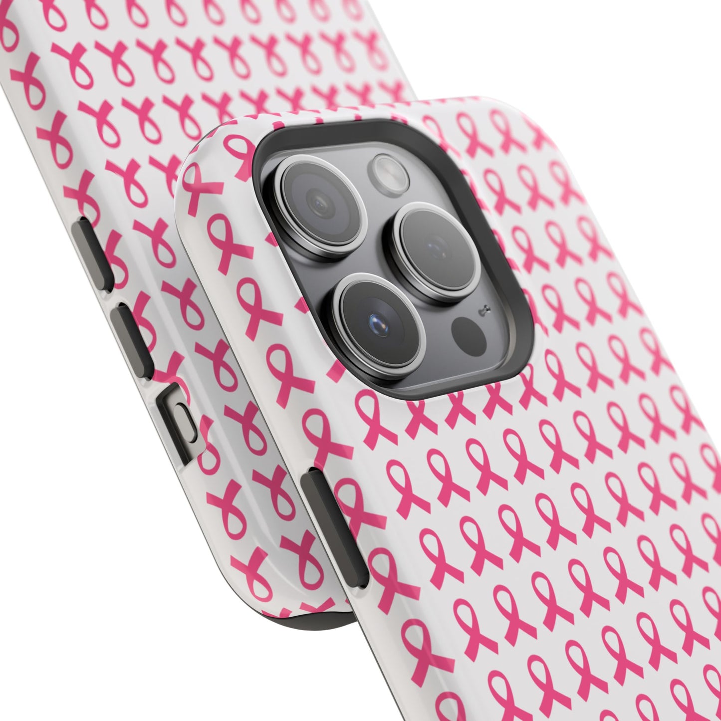 osbina | MagSafe compatible for iPhone | Limited Edition The Side By Side Pink Ribbons Case in Light Pink + Soft Pink + Hot Pink | The Pink October Collection | Inspired By