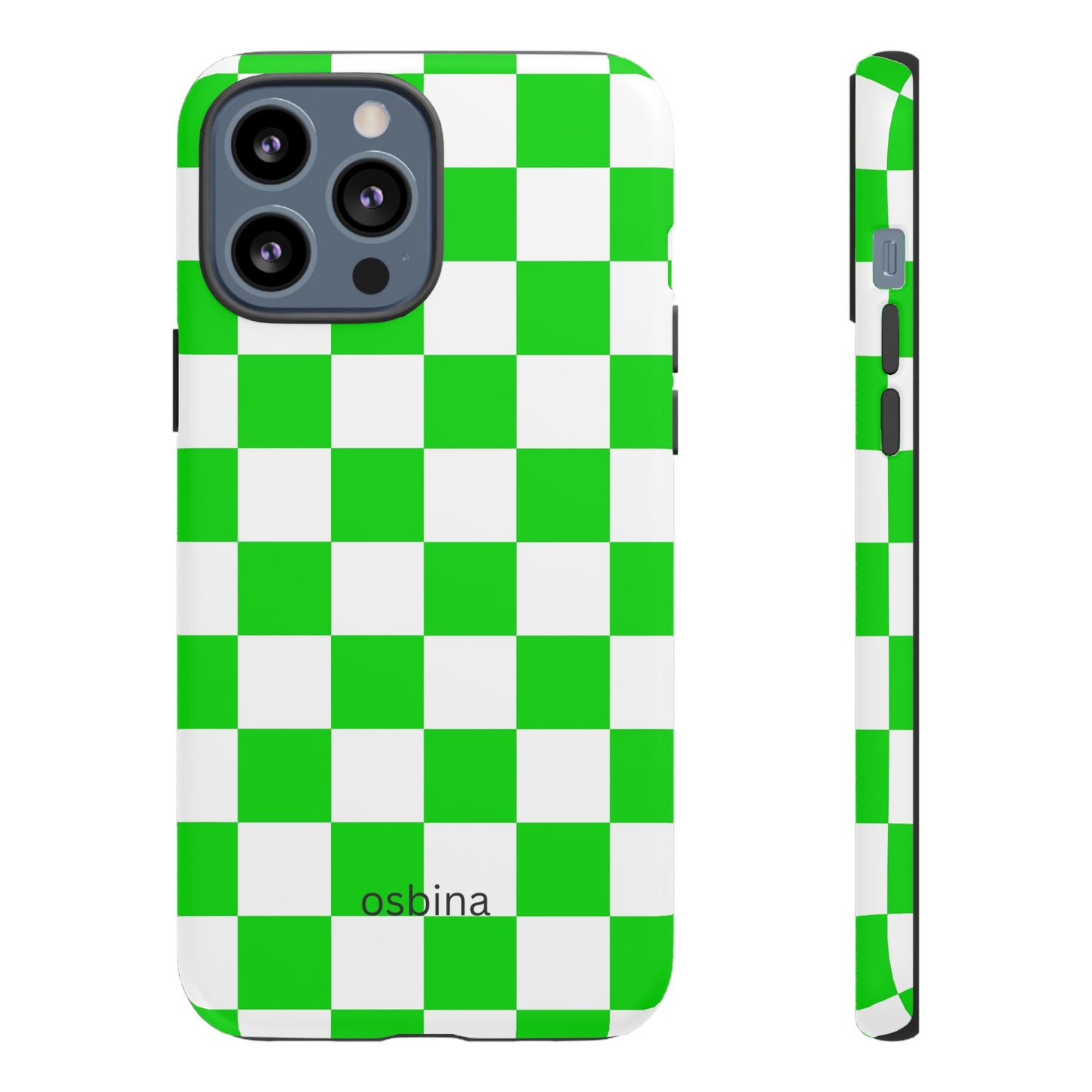 osbina | Neon Verdi Checks Phone Case | Color Edit Collection