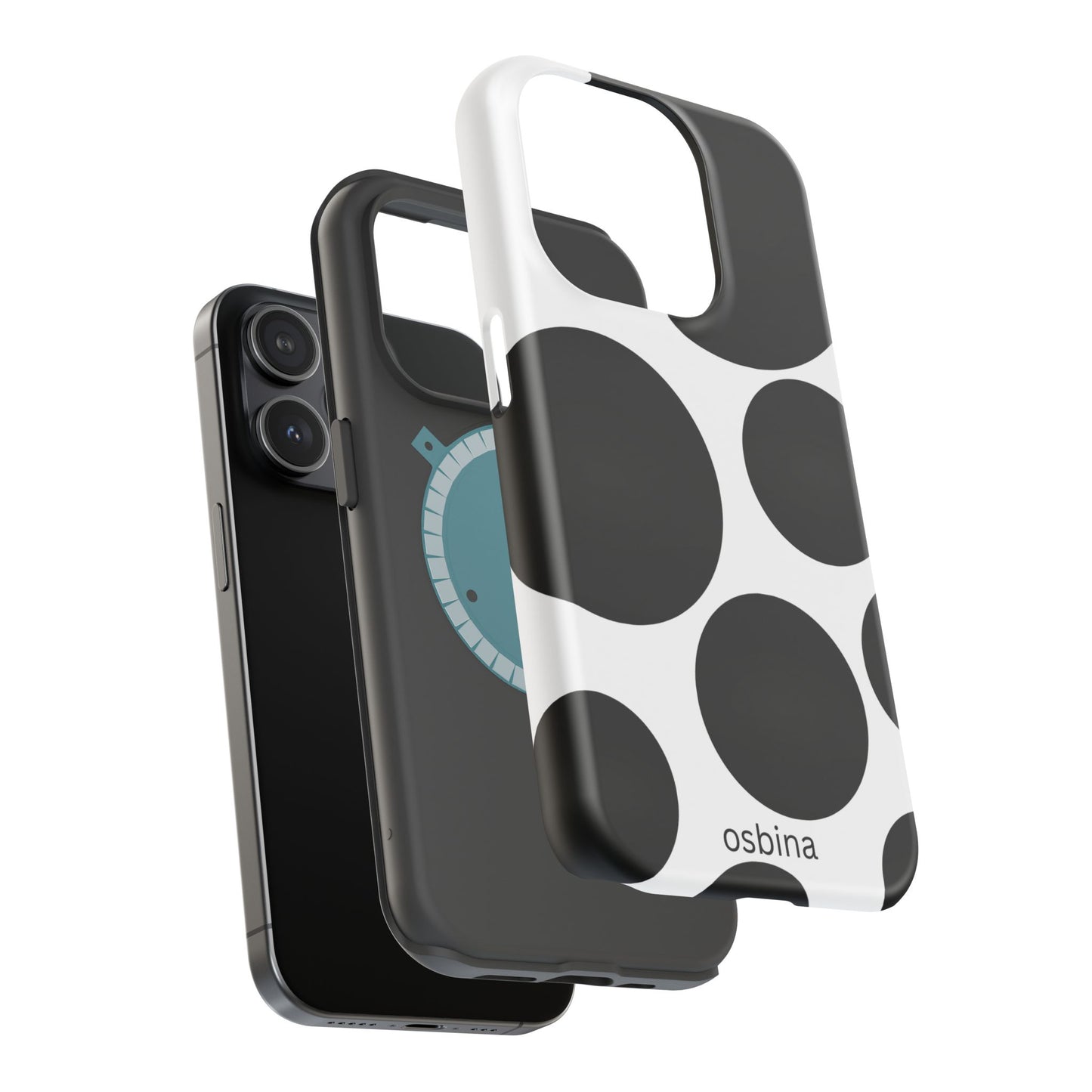 osbina | MagSafe compatible for iPhone | The Noir Bubbles Phone Case | Modern Muse Collection