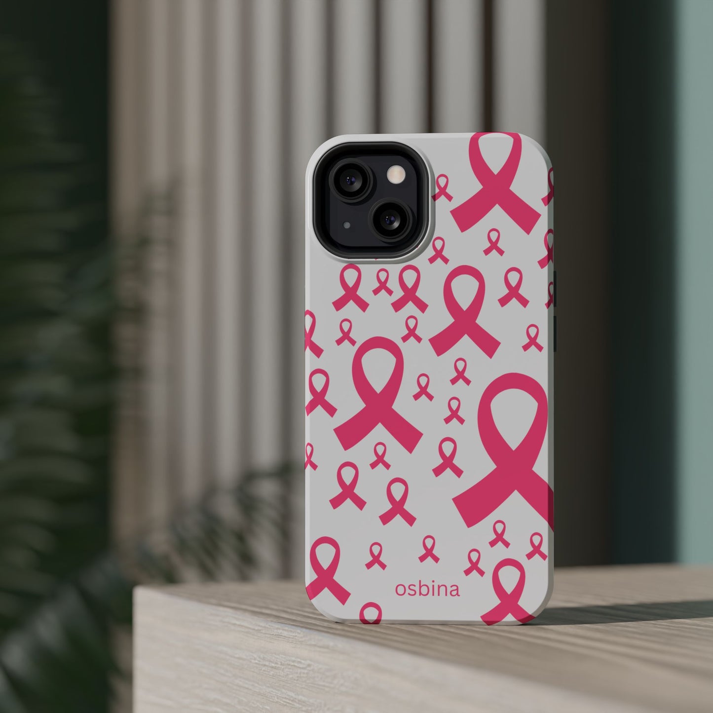 osbina | MagSafe compatible for iPhone | Limited Edition Strength in Ribbons Case in Light Pink + Soft Pink + Hot Pink | The Pink October Collection | Inspired By