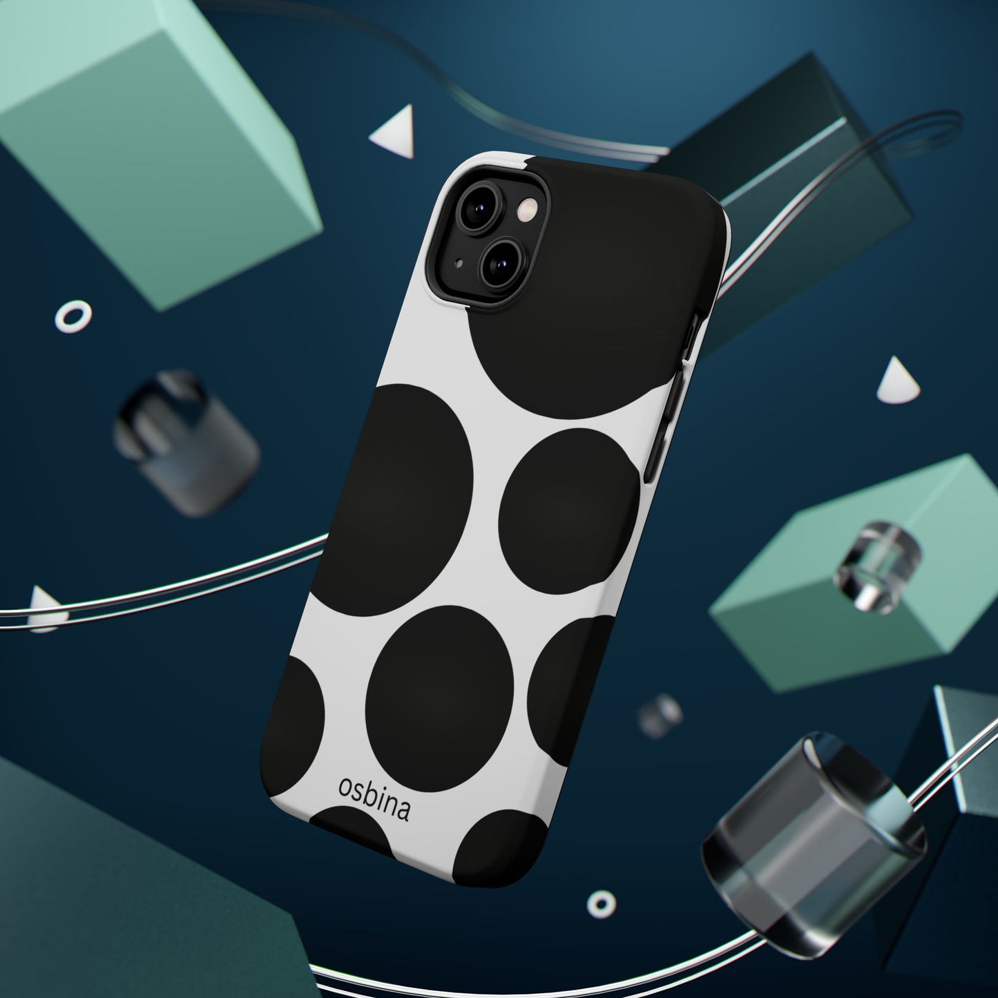 osbina | MagSafe compatible for iPhone | The Noir Bubbles Phone Case | Modern Muse Collection