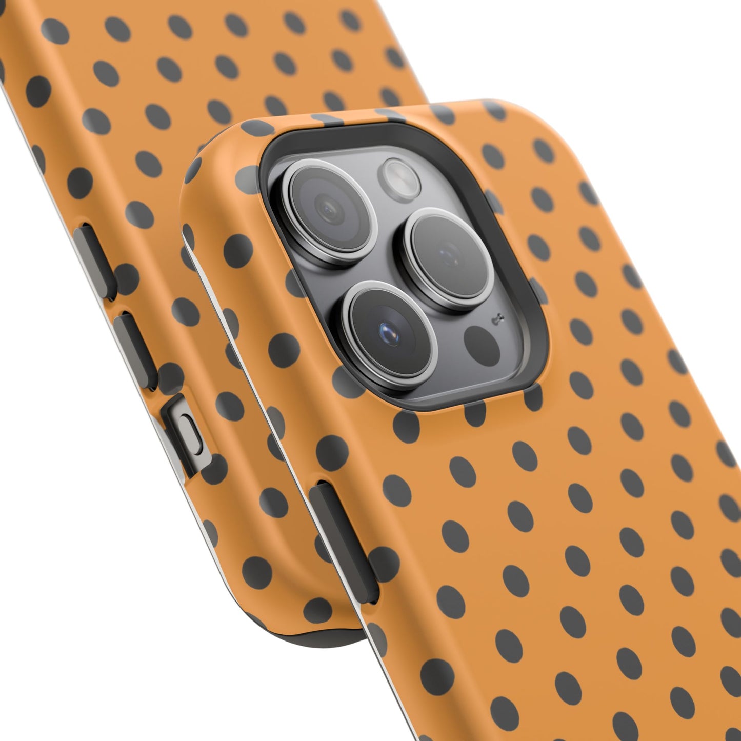 osbina | MagSafe Compatible for iPhone | Spot On Chic — The Orange + Black Polka Dot Case | The Season Collective
