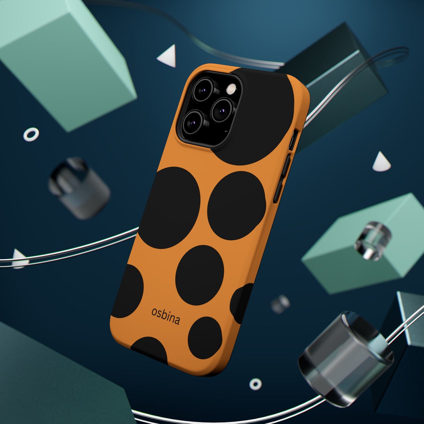 osbina | MagSafe Compatible for iPhone | The Bubble Statement Case in Orange + Black | The Season Collective