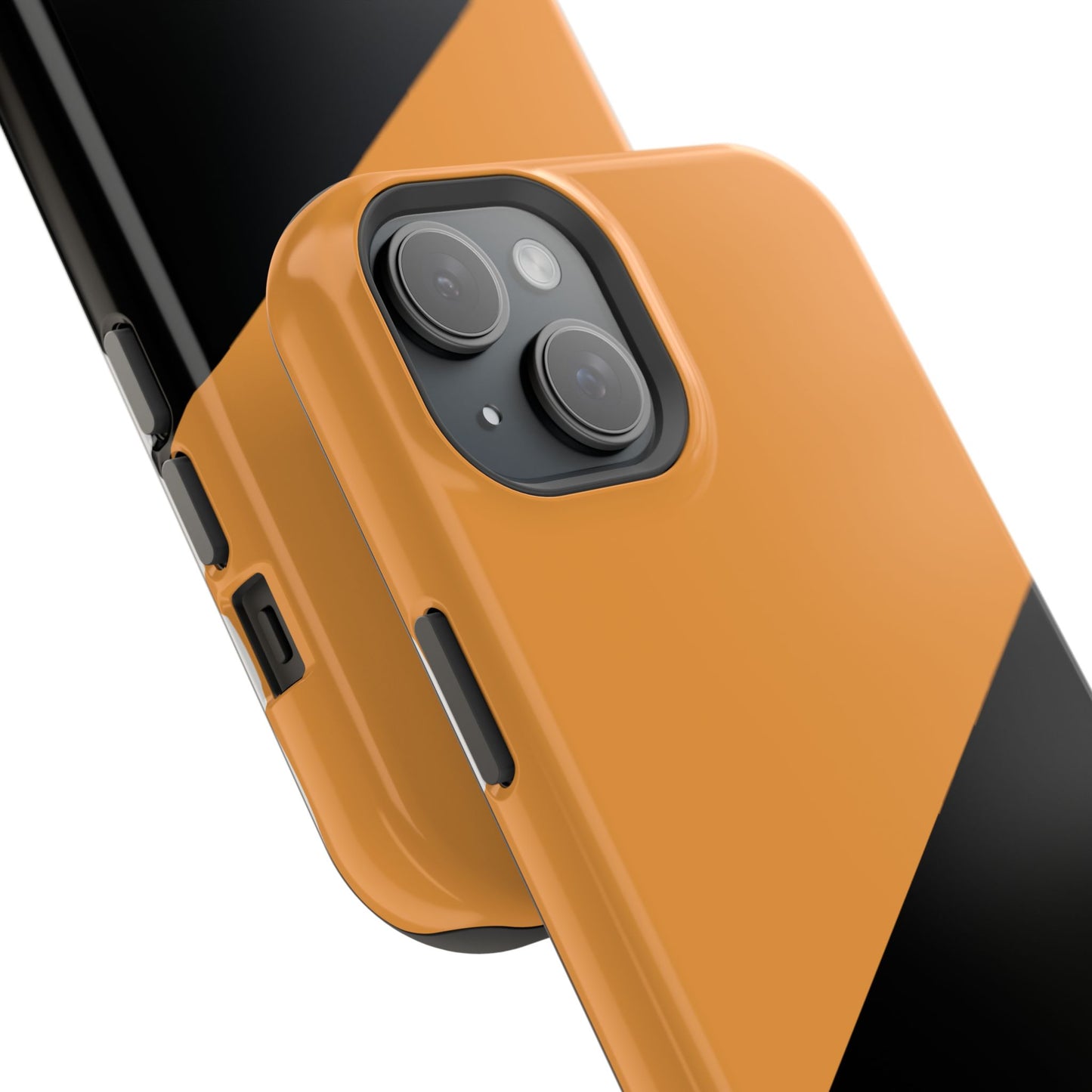 osbina | MagSafe Compatible for iPhone | Bold Moves Only — The Orange + Black Split Diagonal Case | The Season Collective