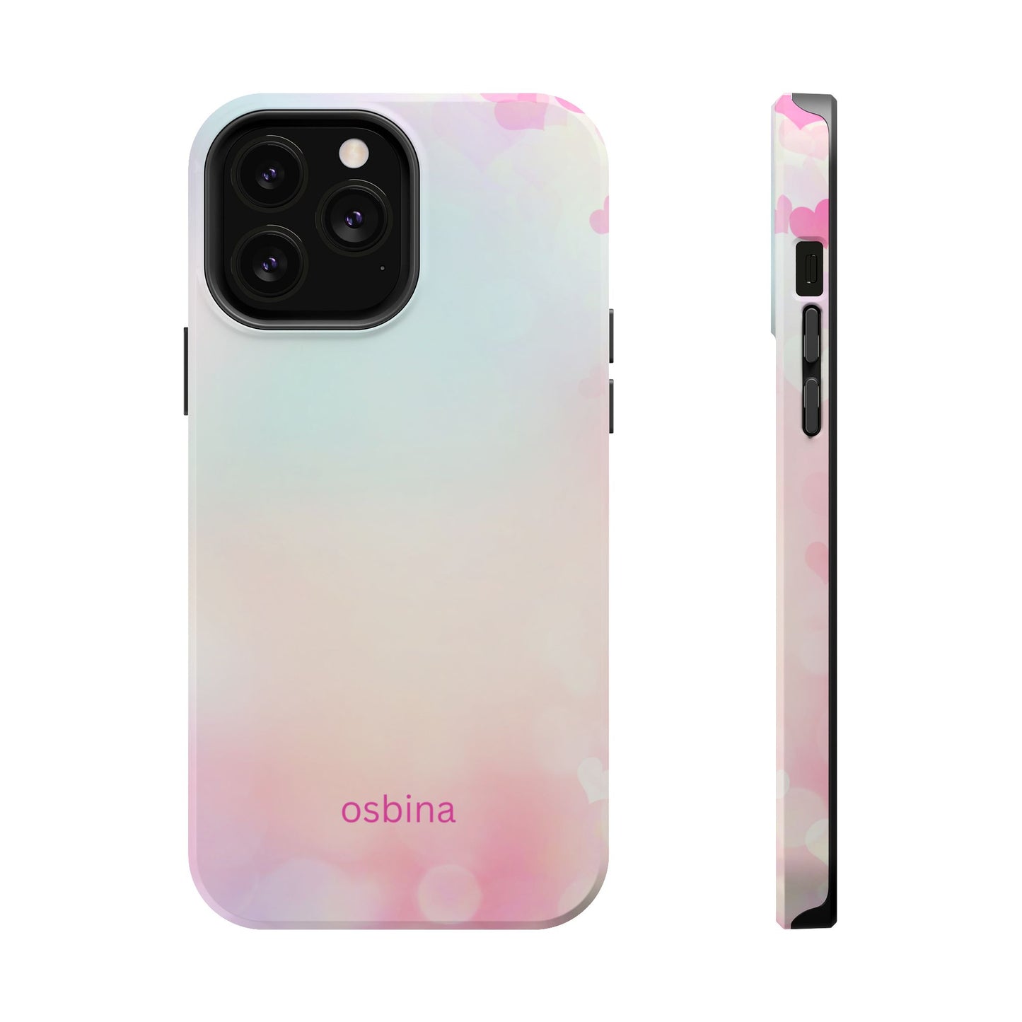 osbina | MagSafe compatible for iPhone | The Cotton Candy Hearts Case | YAYOU Collection Supporting Shine Like Sable