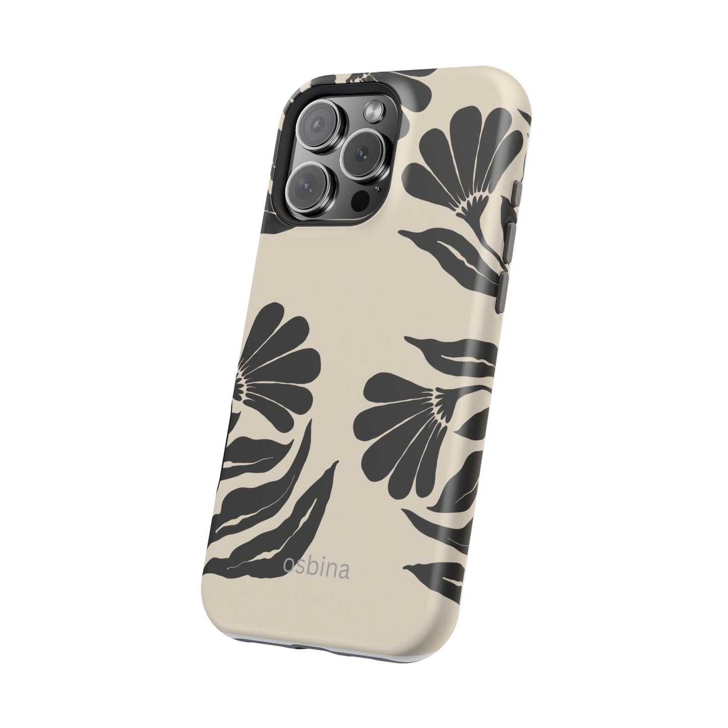 osbina | MagSafe compatible for iPhone | Obsidian Bloom Flower Phone Case | Modern Muse Collection