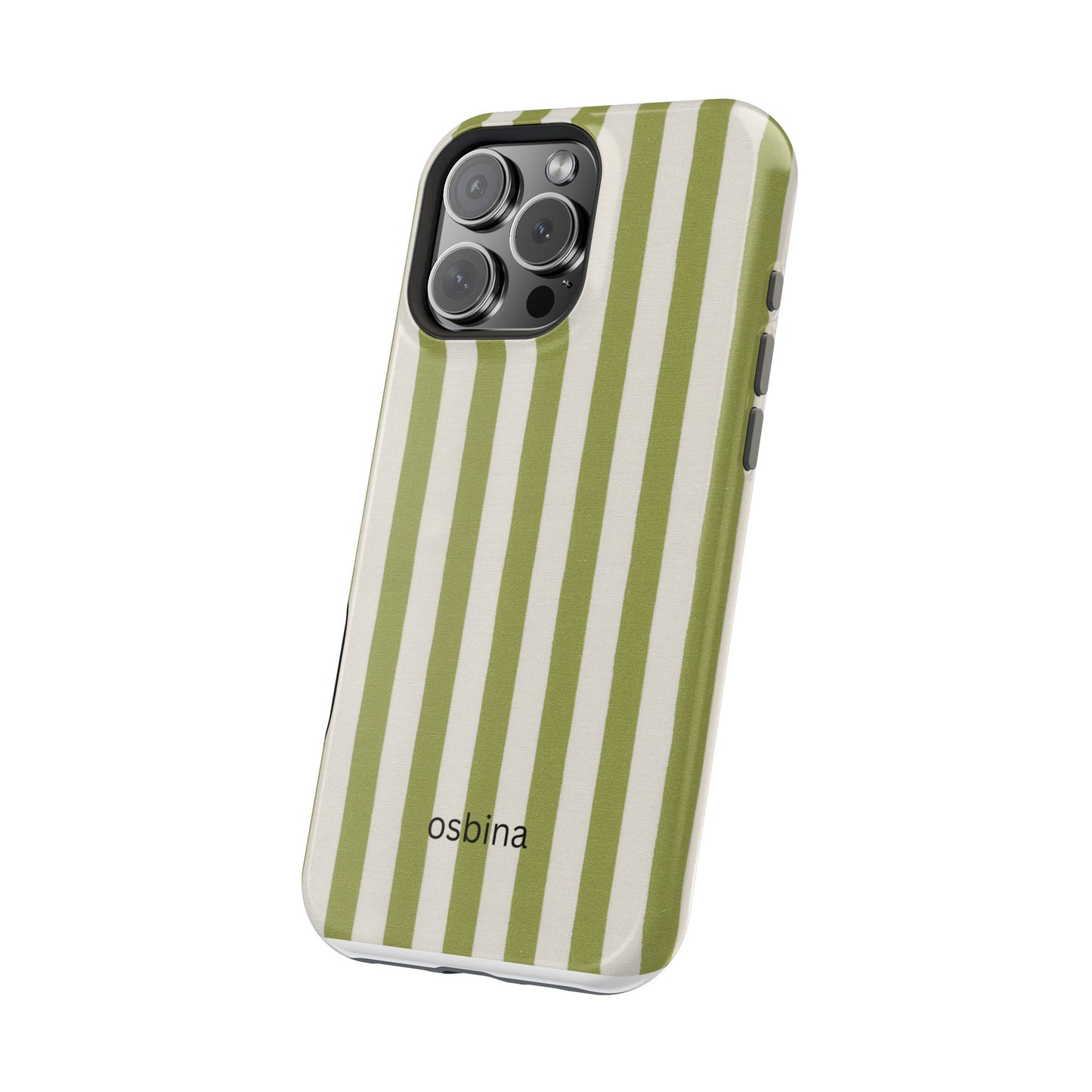 osbina | MagSafe compatible for iPhone | Verde Stripe Phone Case | Color Edit Collection