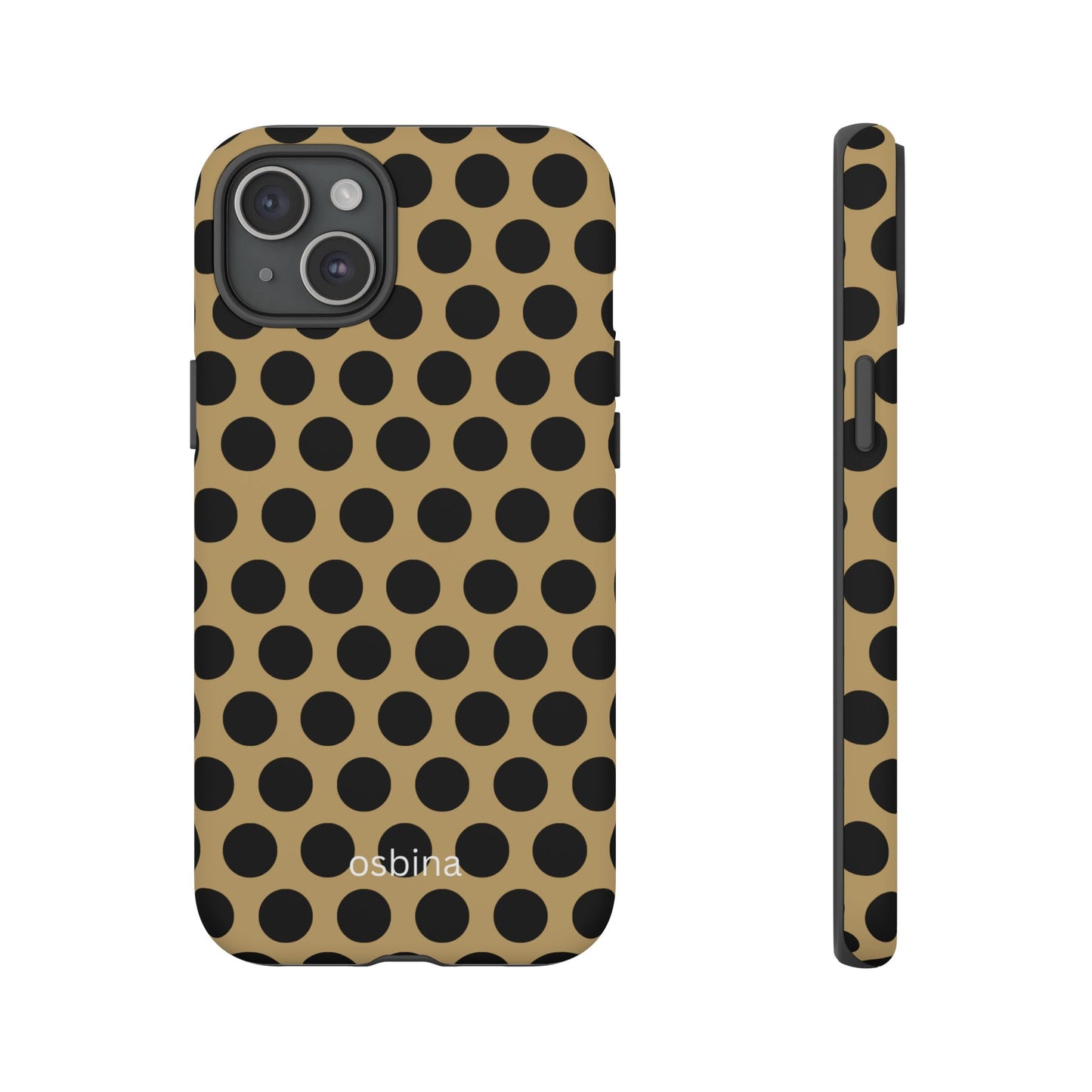 osbina | Camel Noir Dots Phone Case | Modern Muse Collection