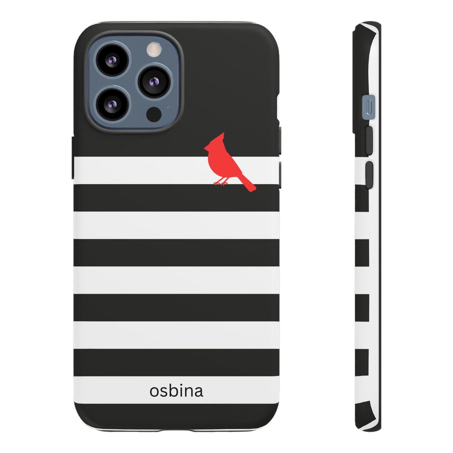 osbina | Redbird Edition Thinking of You Phone Case Black & White Stripe | Inspired By Collection