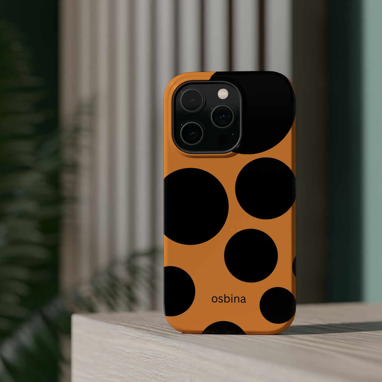 osbina | MagSafe Compatible for iPhone | The Bubble Statement Case in Orange + Black | The Season Collective