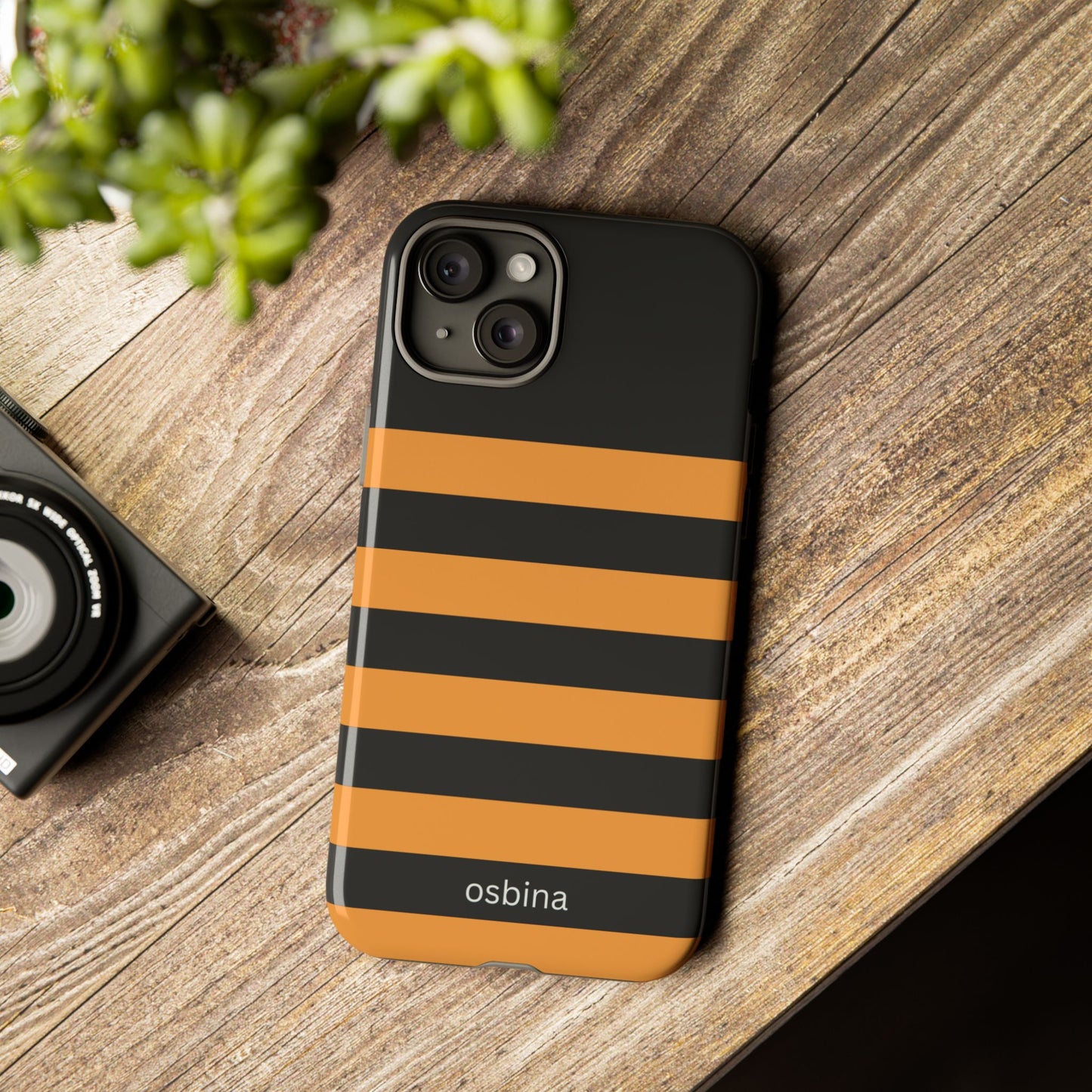 osbina | The Horizon Stripe Case in Black + Orange | The Season Collective
