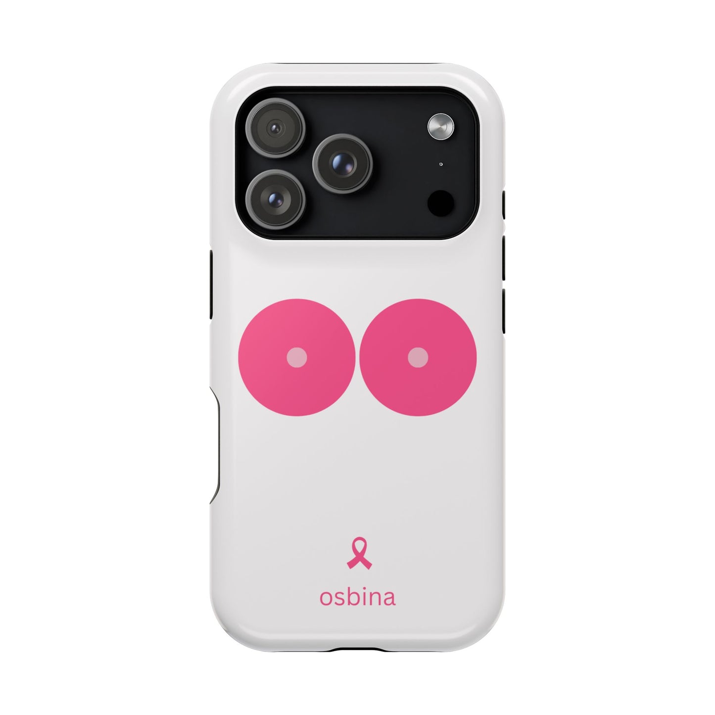 osbina | MagSafe compatible for iPhone | Limited Edition The Check Your Tatas Case in Light Pink + Soft Pink + Hot Pink | The Pink October Collection | Inspired By