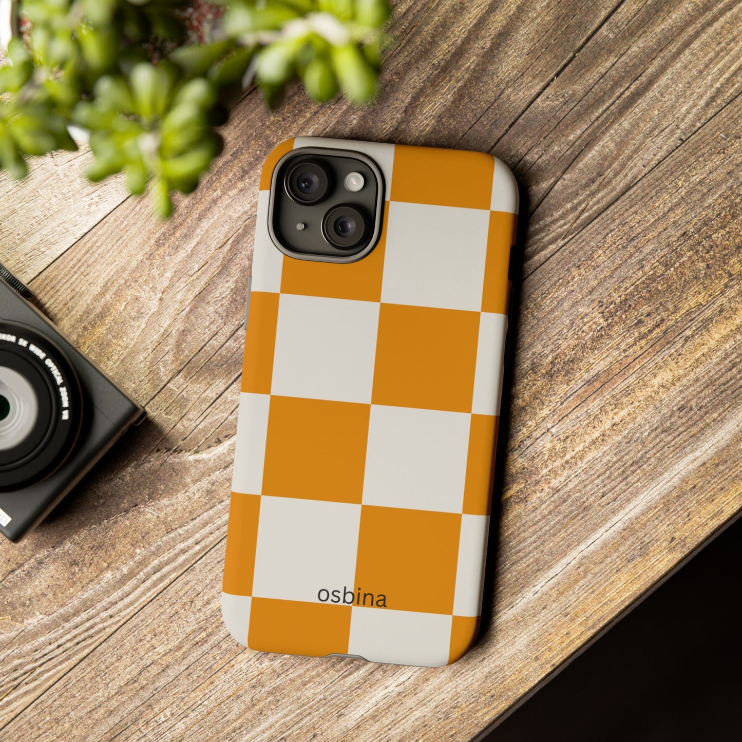 osbina | Check You Out — The Orange + White Check Case | The Season Collective