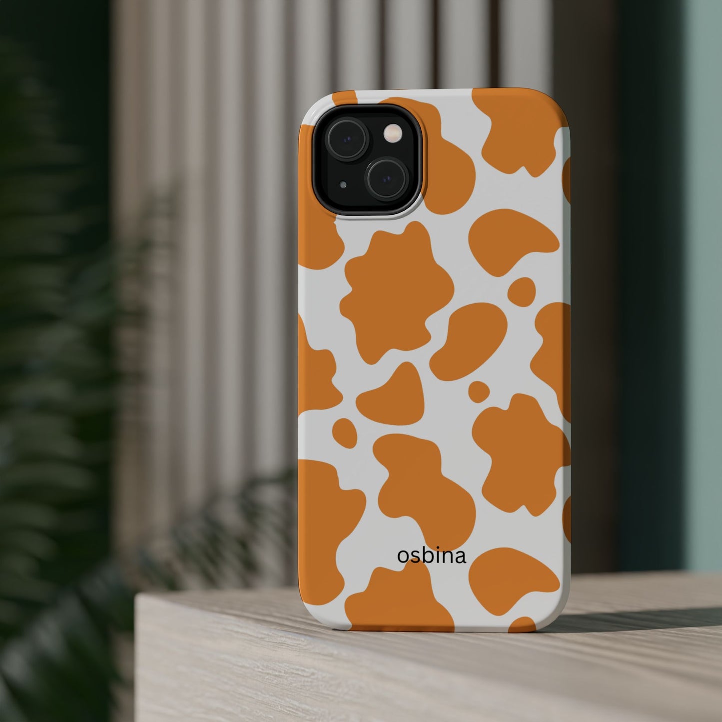 osbina | MagSafe Compatible for iPhone | Holy Cow, It’s Chic — The Orange Cow Print Case | The Season Collective