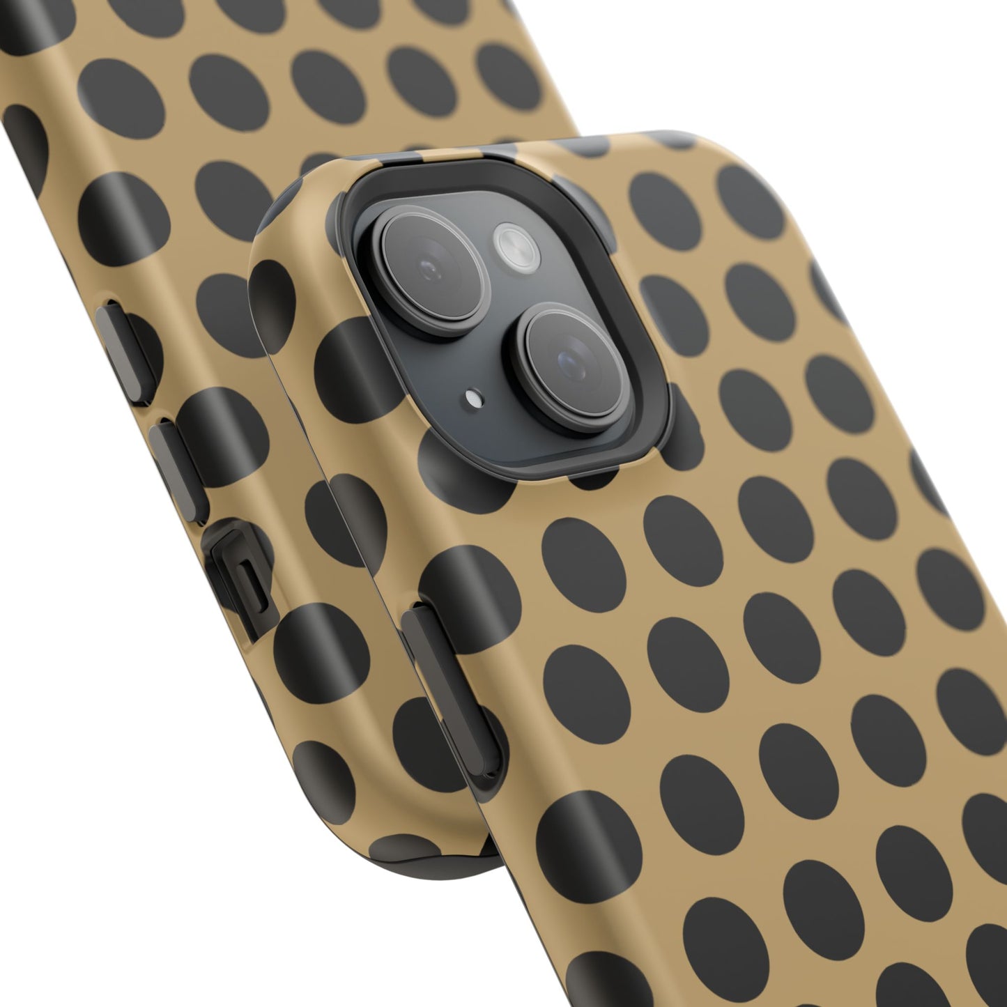 osbina | MagSafe compatible for iPhone | Camel Noir Dots Phone Case | Modern Muse Collection
