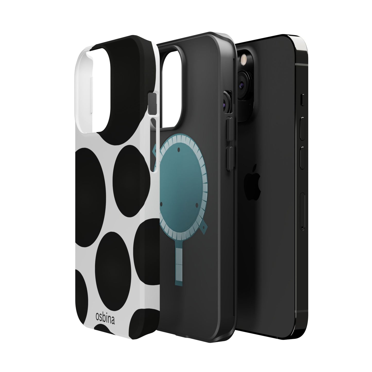 osbina | MagSafe compatible for iPhone | The Noir Bubbles Phone Case | Modern Muse Collection