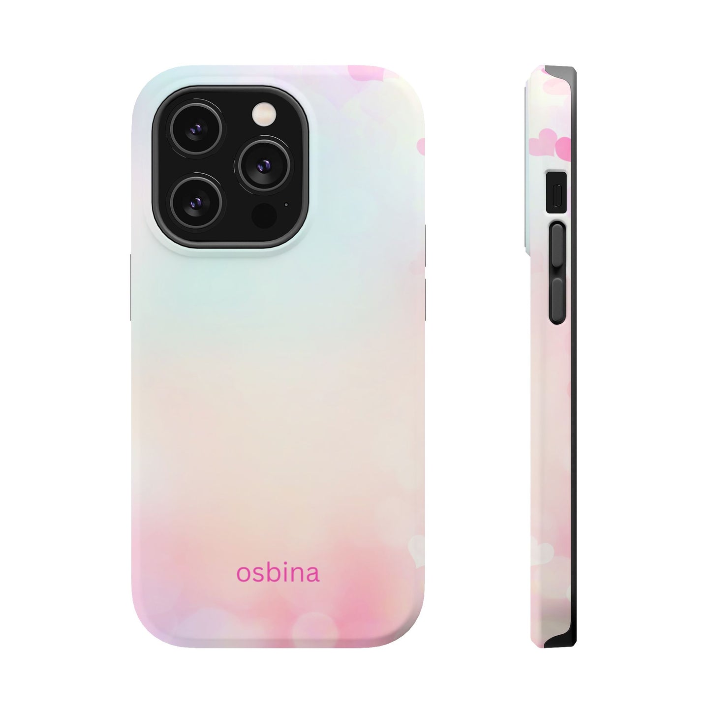 osbina | MagSafe compatible for iPhone | The Cotton Candy Hearts Case | YAYOU Collection Supporting Shine Like Sable