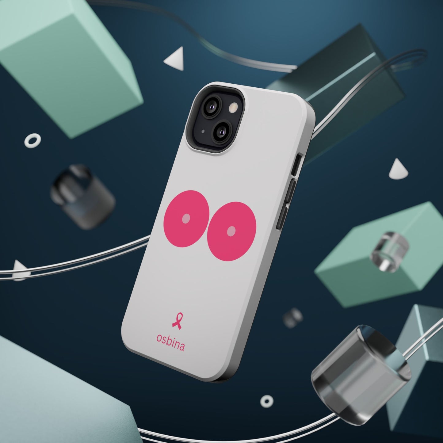 osbina | MagSafe compatible for iPhone | Limited Edition The Check Your Tatas Case in Light Pink + Soft Pink + Hot Pink | The Pink October Collection | Inspired By