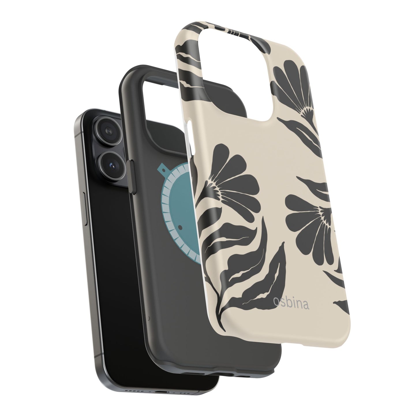 osbina | MagSafe compatible for iPhone | Obsidian Bloom Flower Phone Case | Modern Muse Collection