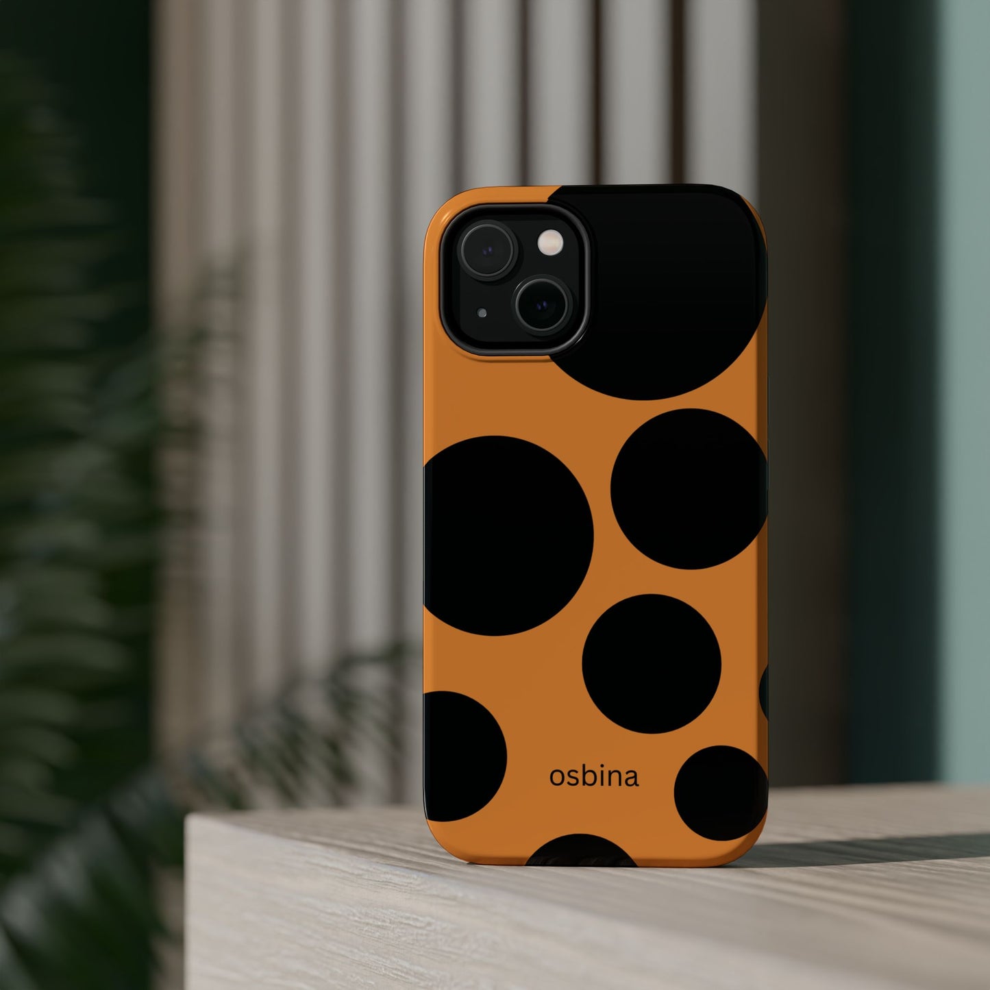 osbina | MagSafe Compatible for iPhone | The Bubble Statement Case in Orange + Black | The Season Collective