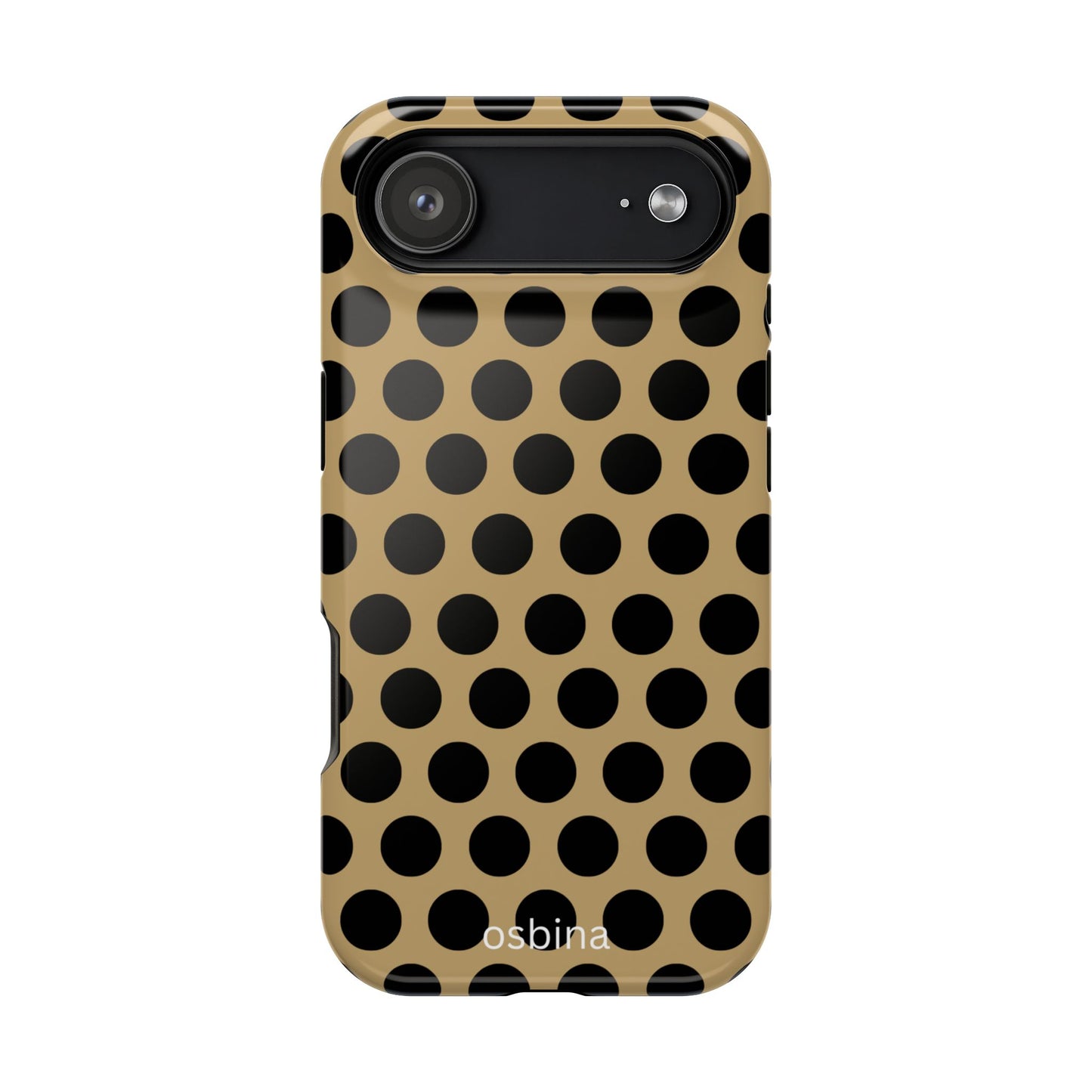 osbina | MagSafe compatible for iPhone | Camel Noir Dots Phone Case | Modern Muse Collection