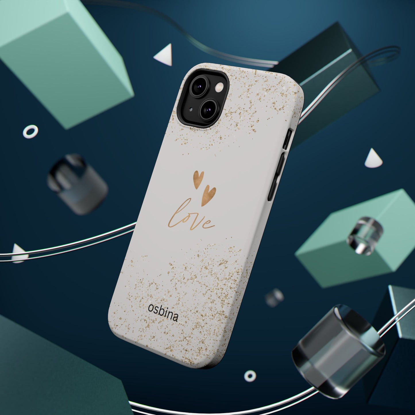 osbina | MagSafe compatible for iPhone | Golden Amour Phone Case | Modern Muse Collection