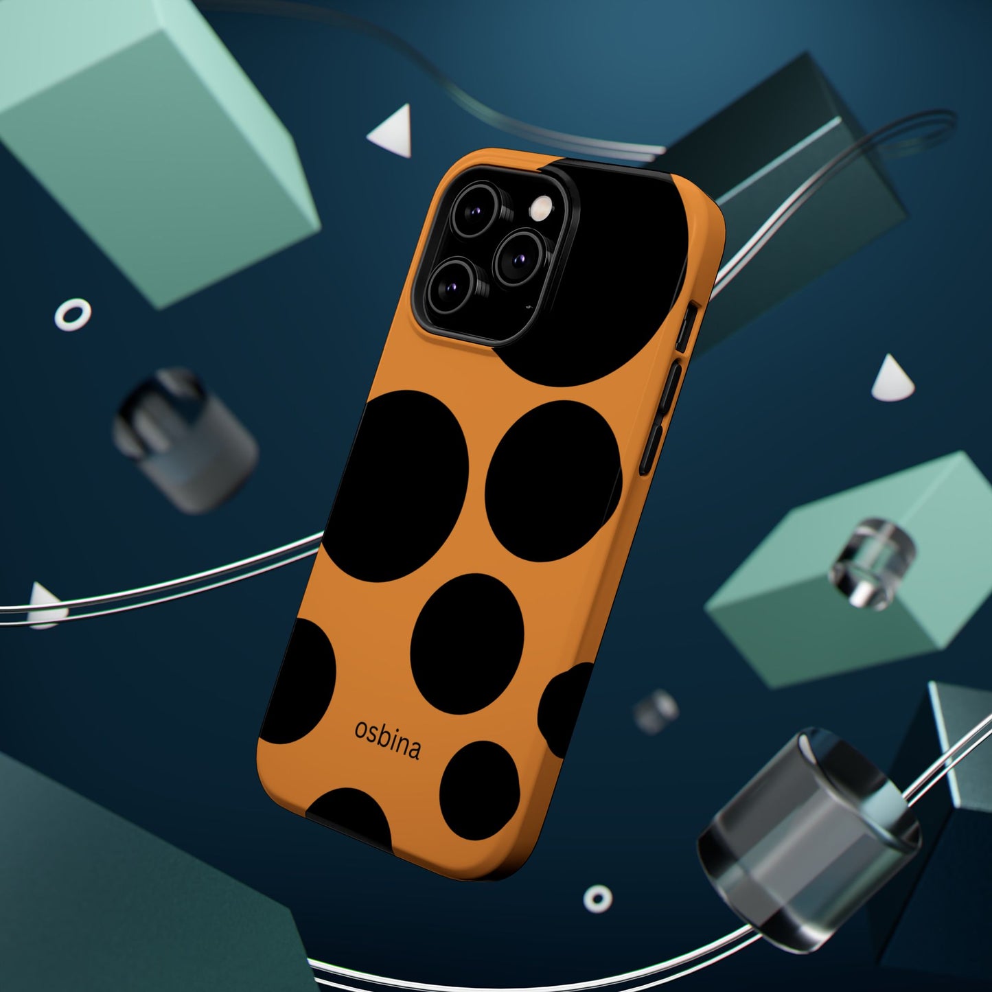 osbina | MagSafe Compatible for iPhone | The Bubble Statement Case in Orange + Black | The Season Collective