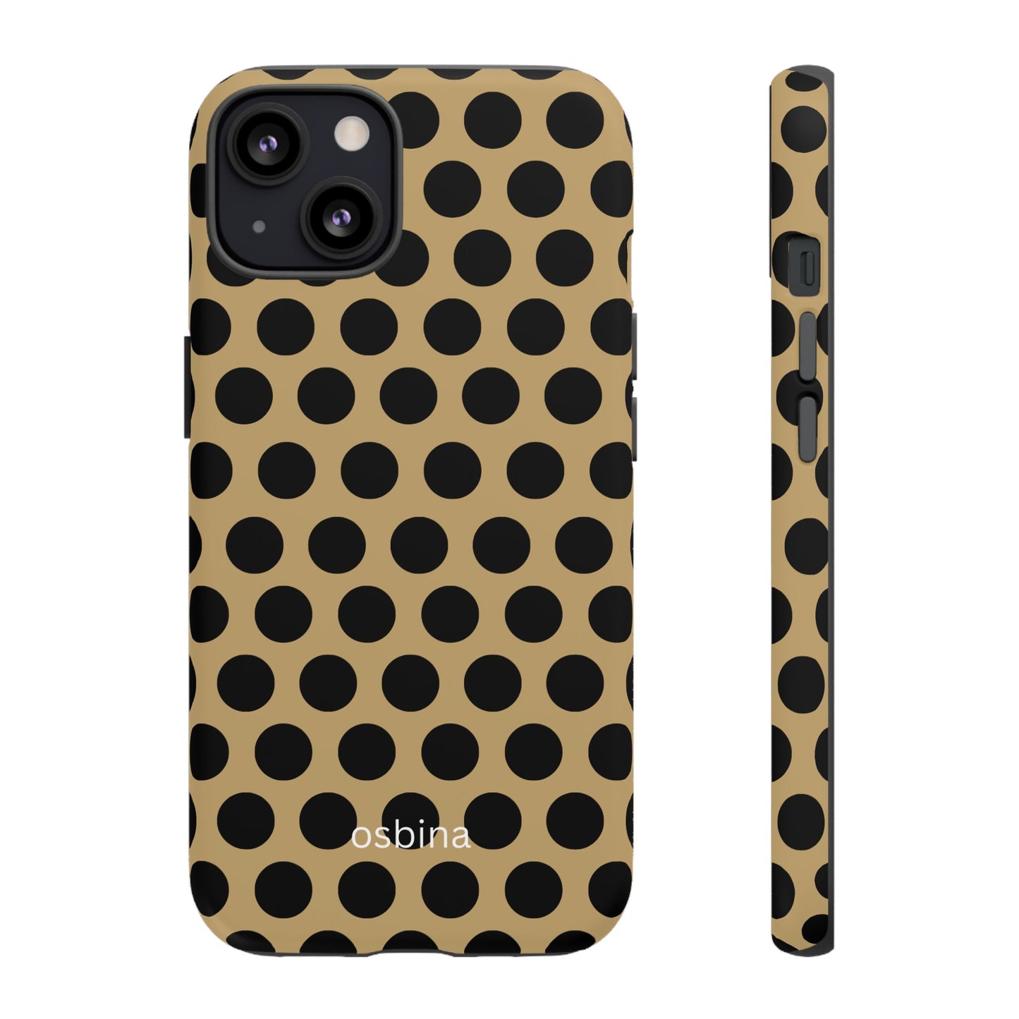 osbina | Camel Noir Dots Phone Case | Modern Muse Collection