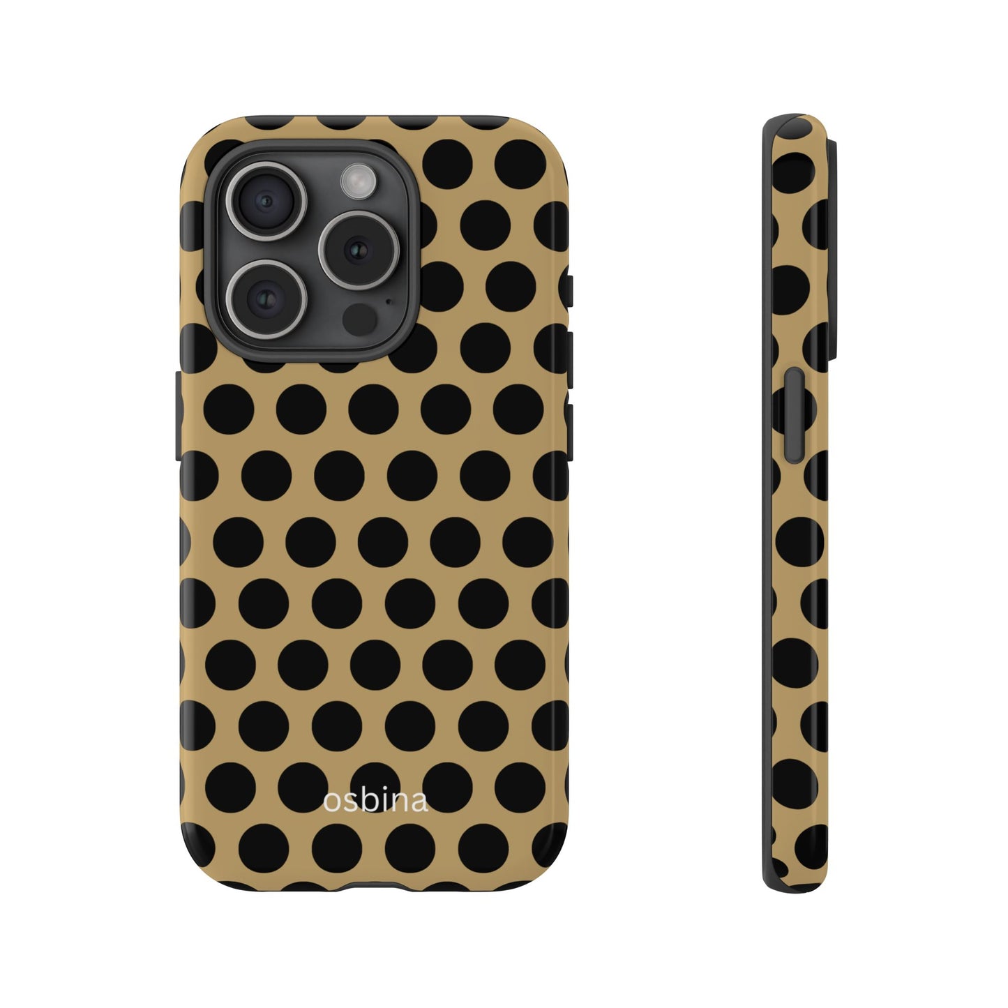 osbina | Camel Noir Dots Phone Case | Modern Muse Collection
