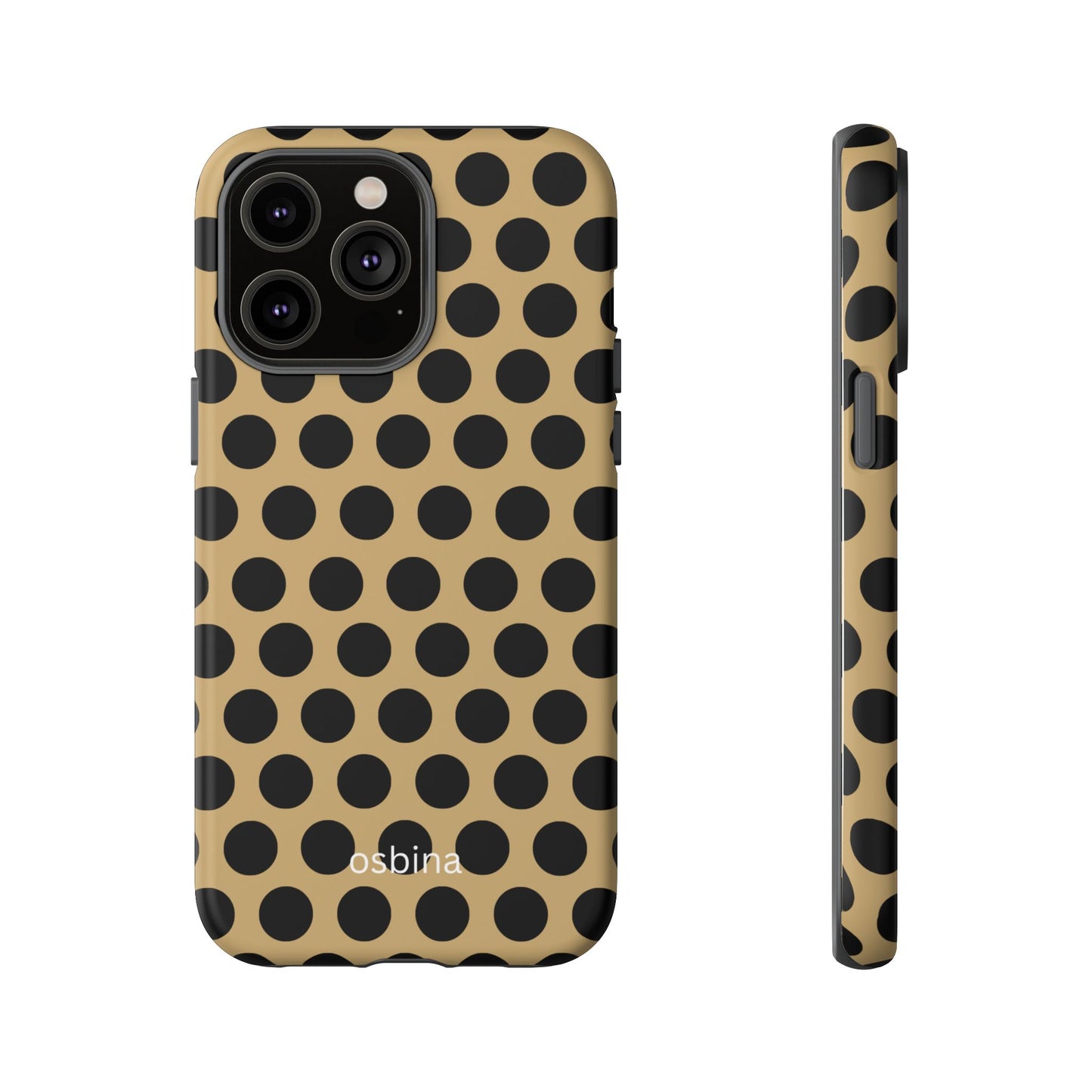 osbina | Camel Noir Dots Phone Case | Modern Muse Collection