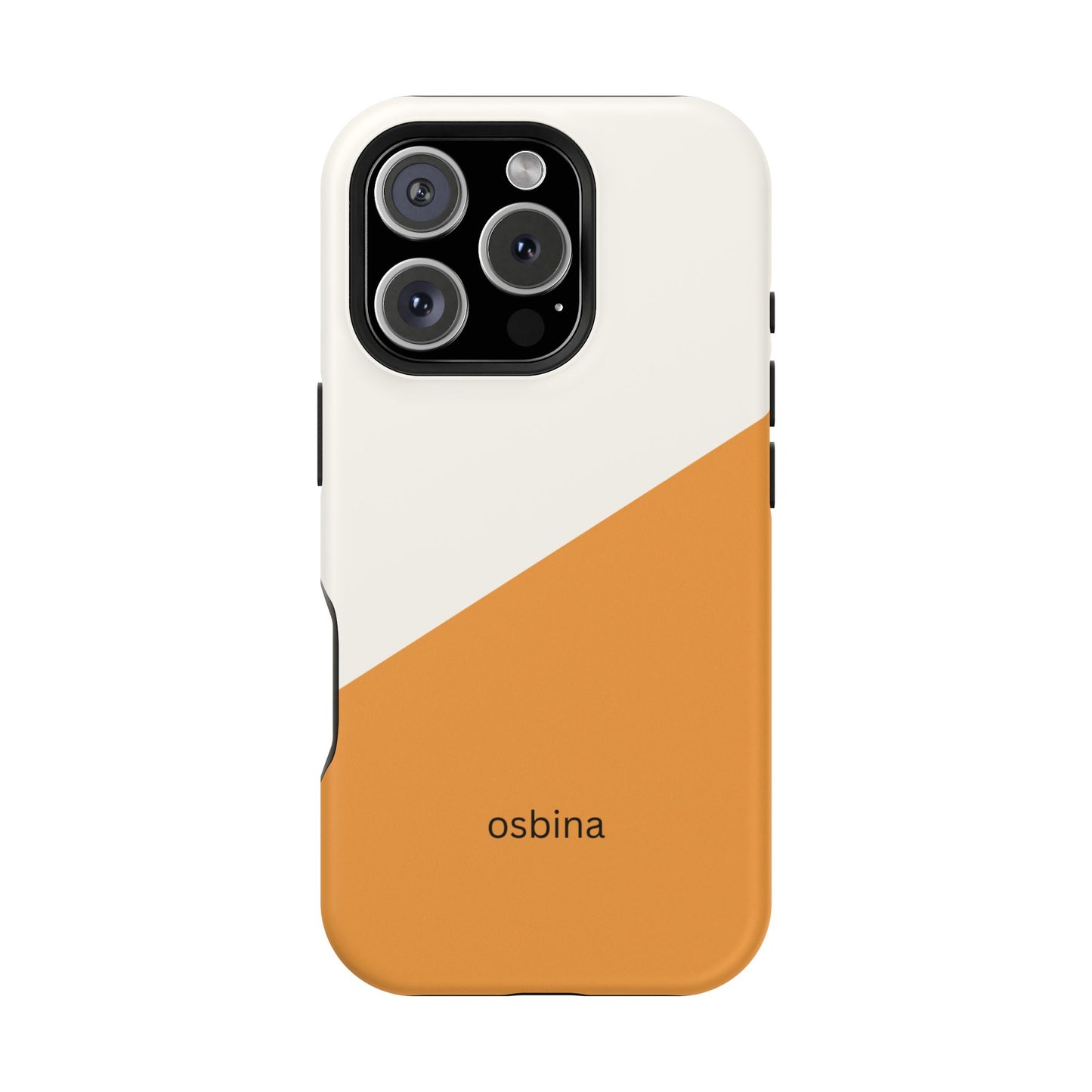 osbina | MagSafe Compatible for iPhone | Divide & Conquer — The Orange + White Split Diagonal Case | The Season Collective