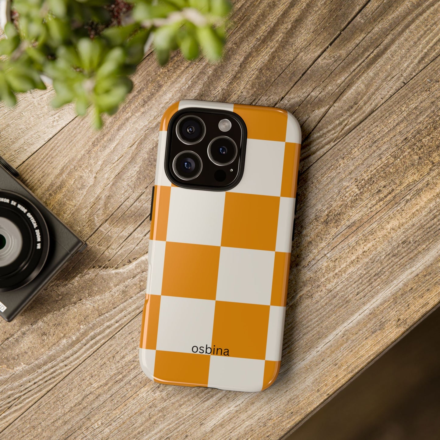 osbina | Check You Out — The Orange + White Check Case | The Season Collective