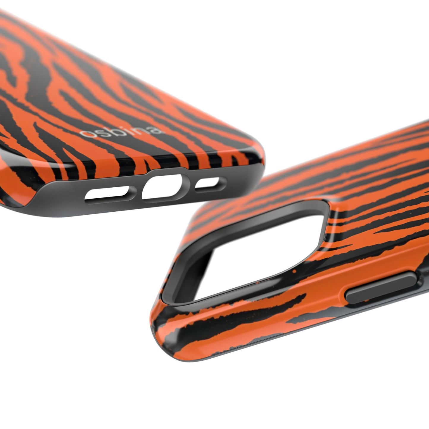 osbina | MagSafe Compatible for iPhone | Tiger, But Make It Chic — The Bengal Stripe Case in Orange + Black | The Season Collective