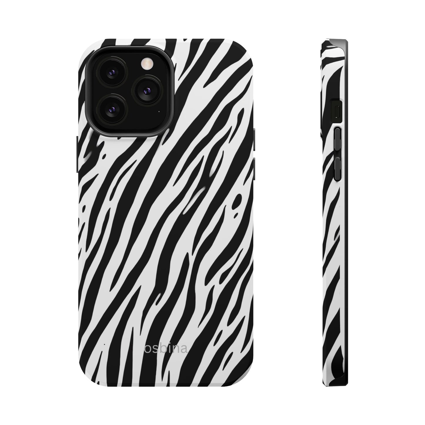 osbina | MagSafe Compatible for iPhone | The Bengal Bold Stripe Case in White + Black | The Season Collective