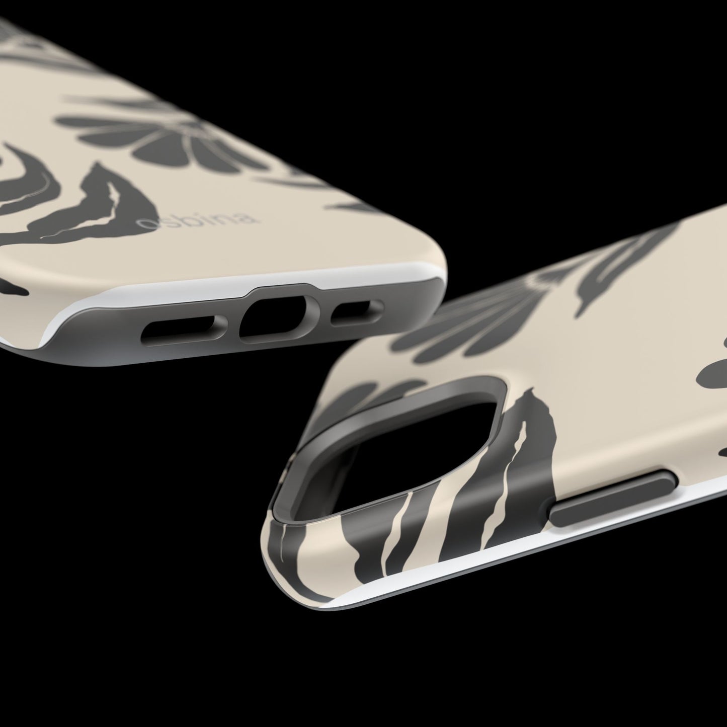 osbina | MagSafe compatible for iPhone | Obsidian Bloom Flower Phone Case | Modern Muse Collection