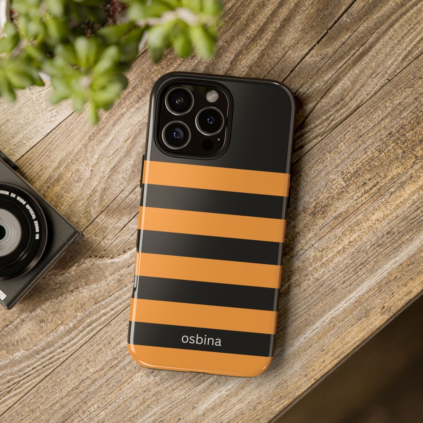 osbina | The Horizon Stripe Case in Black + Orange | The Season Collective