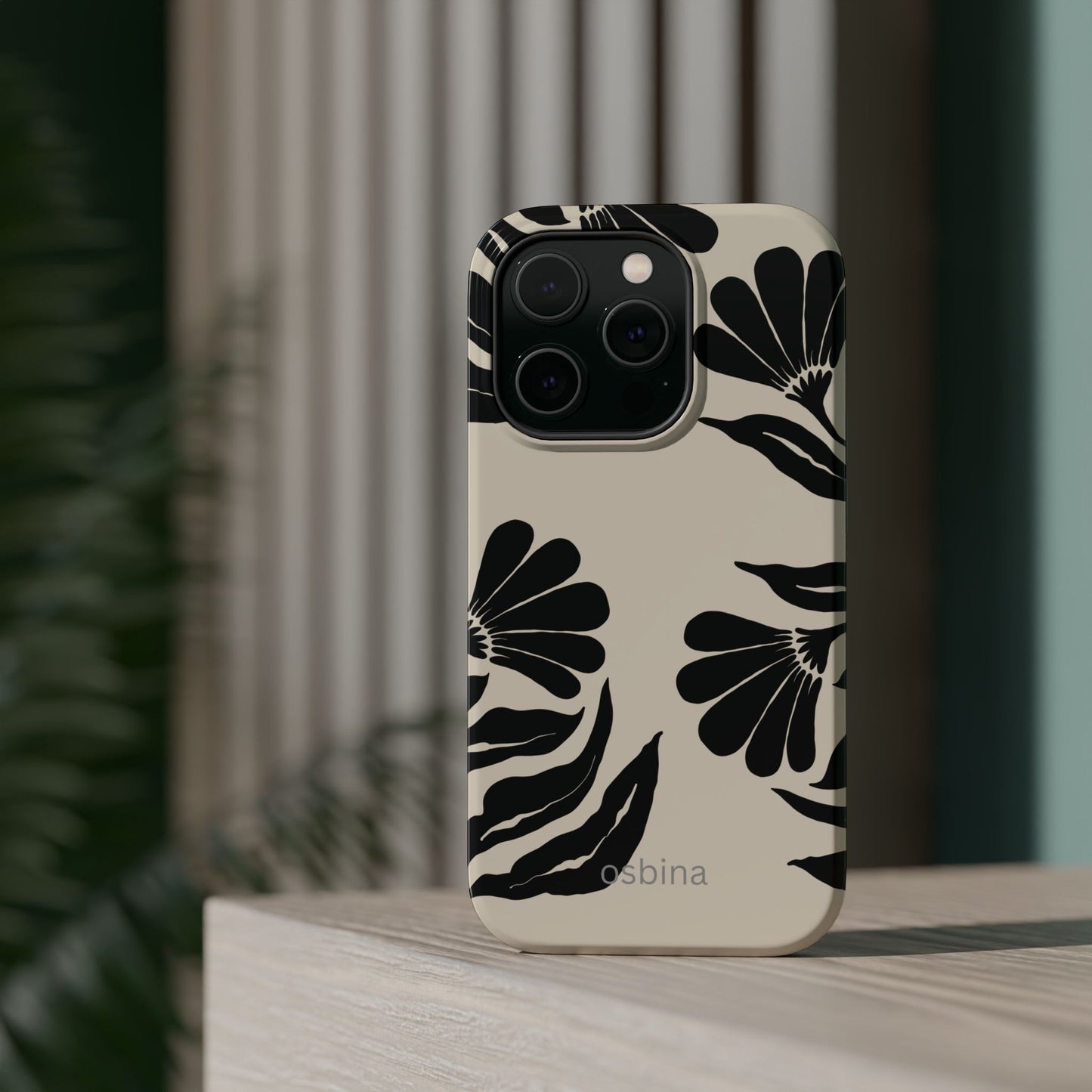 osbina | MagSafe compatible for iPhone | Obsidian Bloom Flower Phone Case | Modern Muse Collection