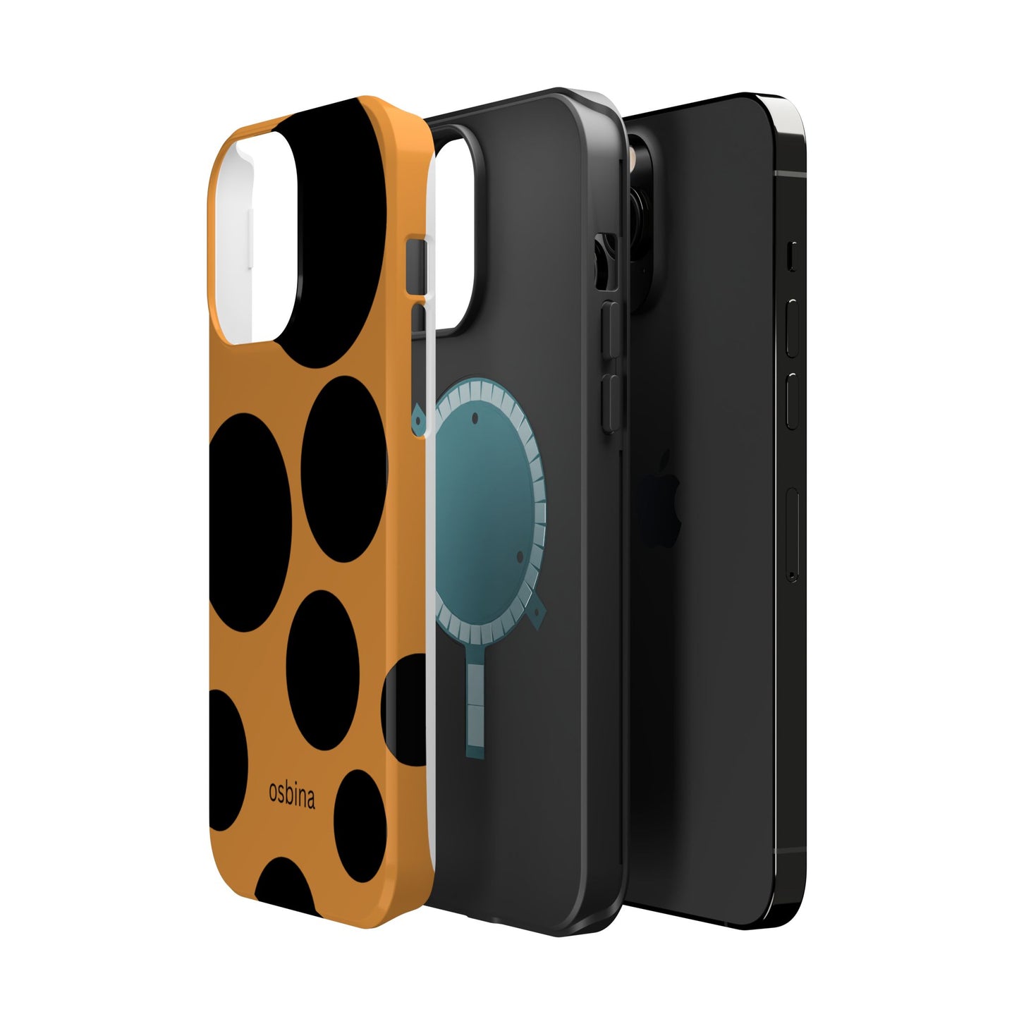 osbina | MagSafe Compatible for iPhone | The Bubble Statement Case in Orange + Black | The Season Collective